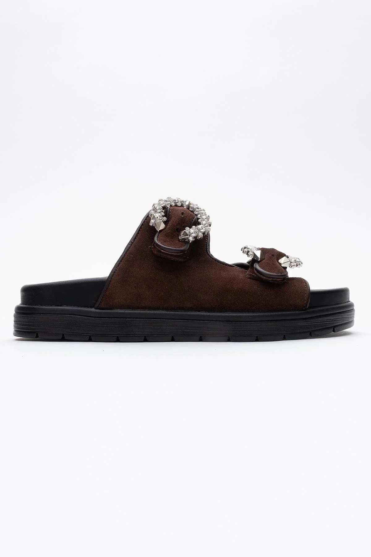 Morelia - Brown Suede Leather Slide Sandal (Women) - Image 6