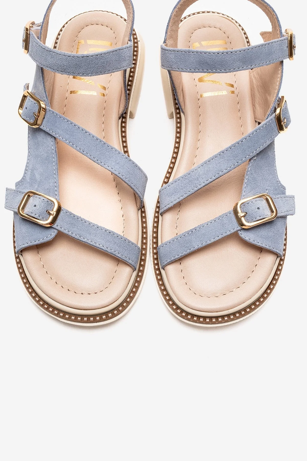 MOREZ - Blue Genuine Suede Leather Sandal (Women) - Image 2