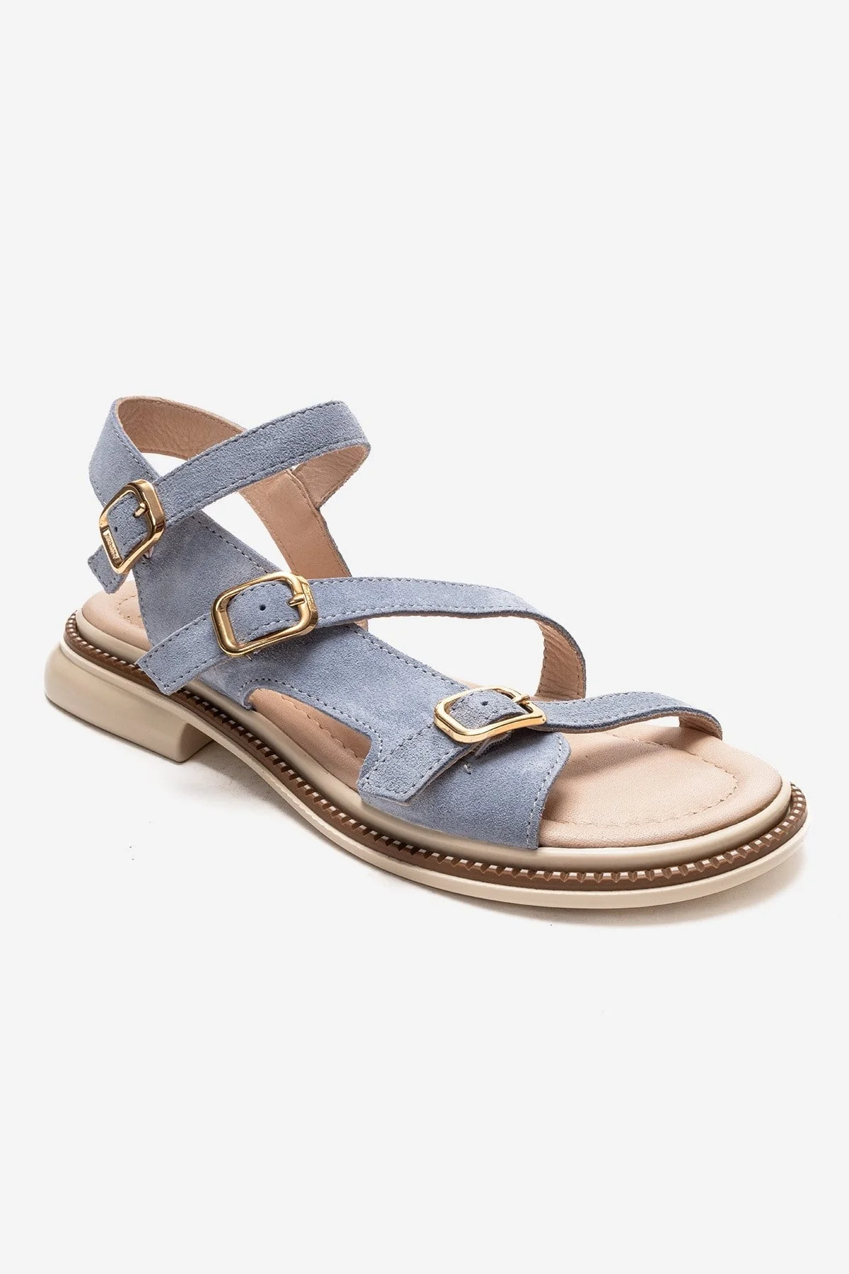 MOREZ - Blue Genuine Suede Leather Sandal (Women) - Image 3