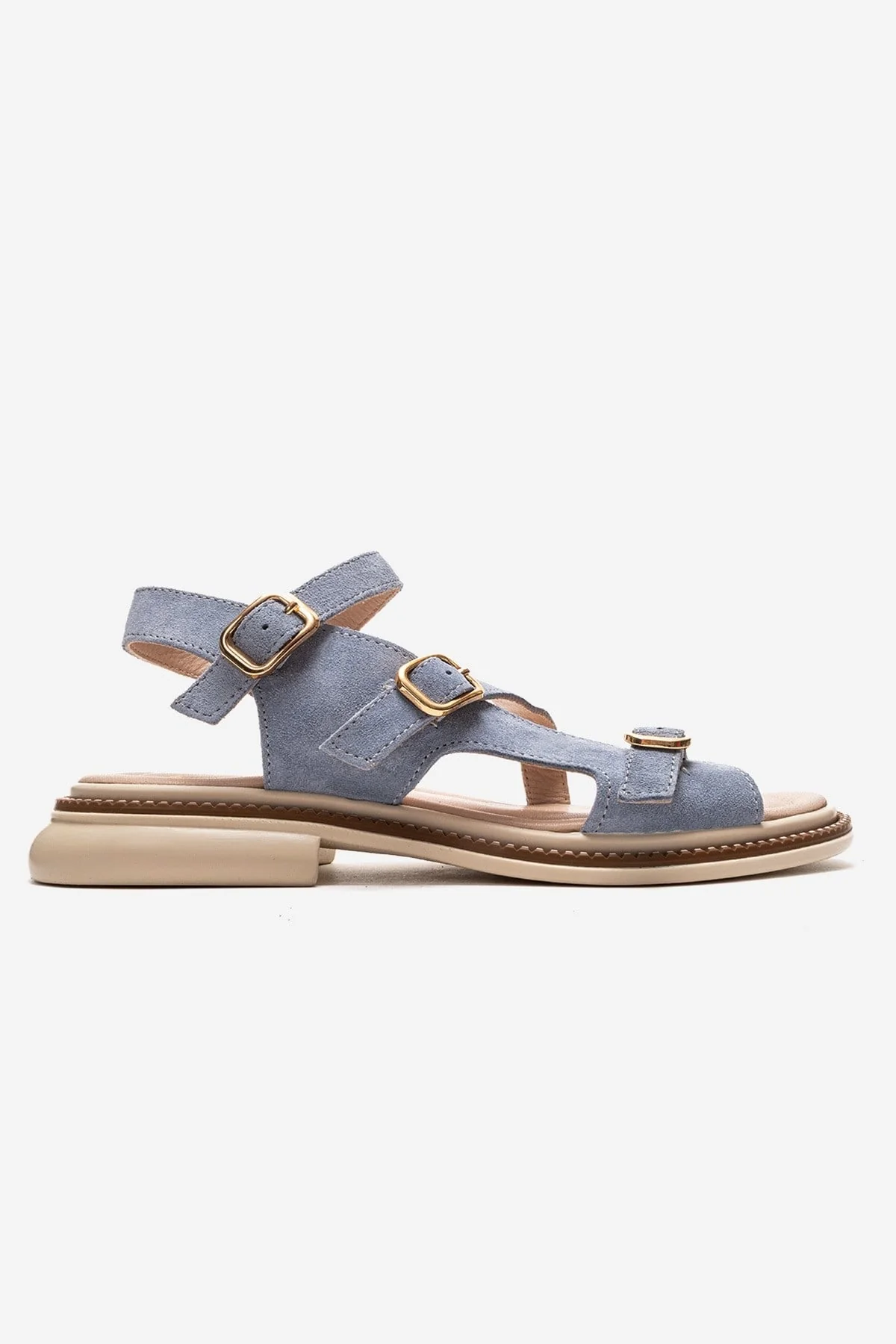 MOREZ - Blue Genuine Suede Leather Sandal (Women) - Image 4