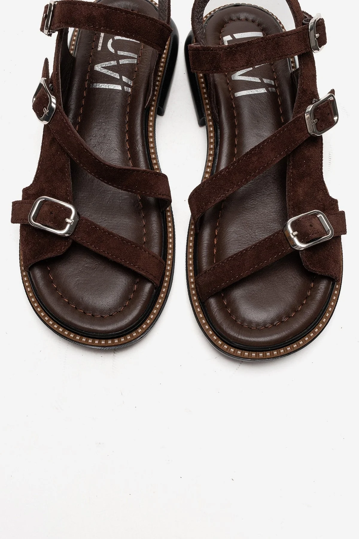 MOREZ - Brown Genuine Leather Suede Slingback Sandal (Women) - Image 2