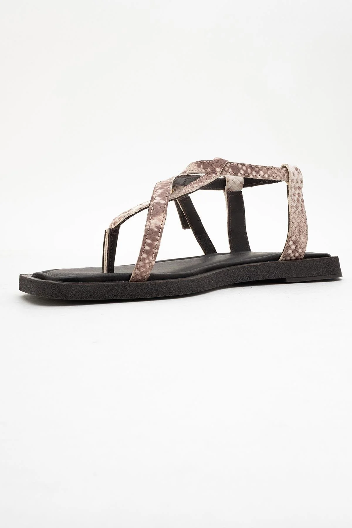 Morgana Brown Leather Thong Sandal (Women) - Image 4