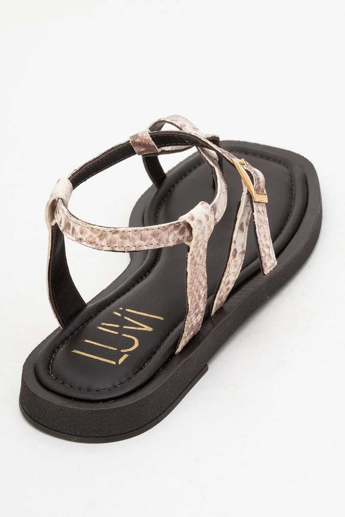 Morgana Brown Leather Thong Sandal (Women) - Image 5