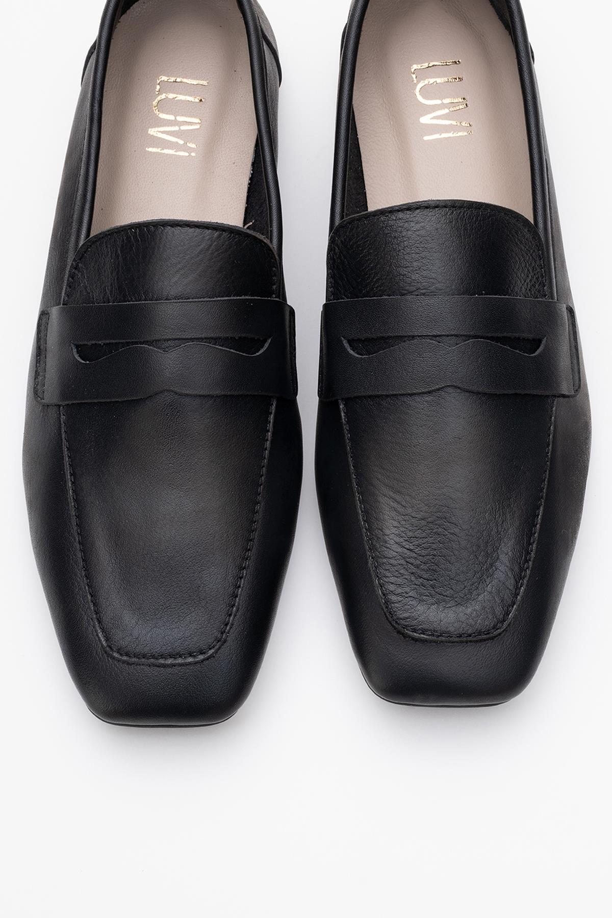 Morne - Black Leather Loafers (Women) - Image 2