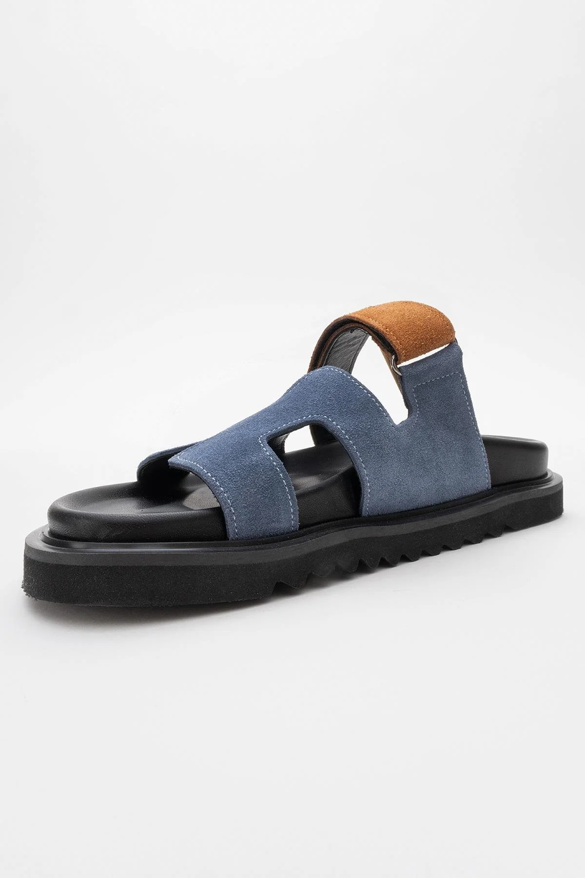 Morte - Navy Cognac Suede Leather Slide Sandal (Women) - Image 4