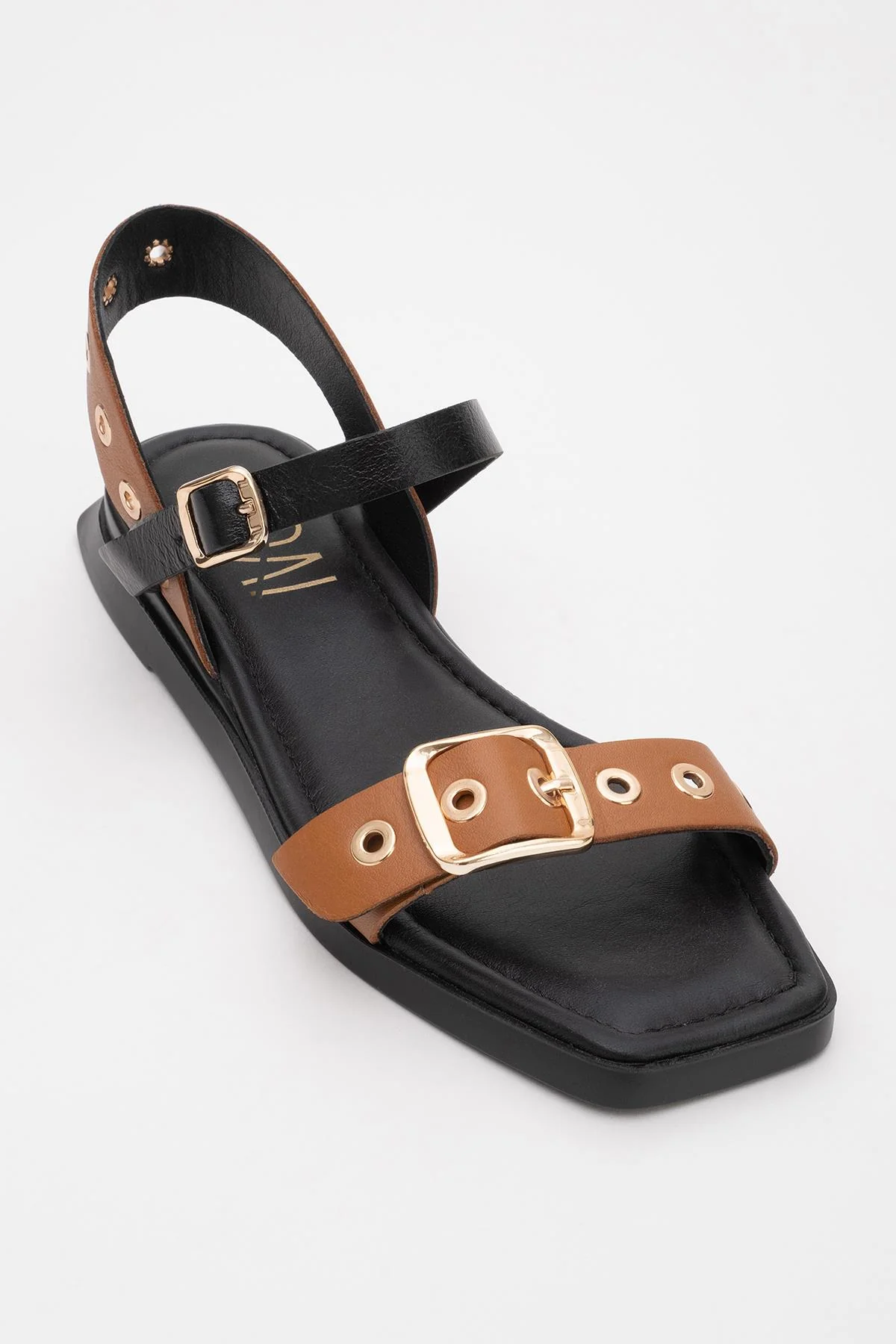 Mozes - Cognac Black Leather Sandal (Women) - Image 3