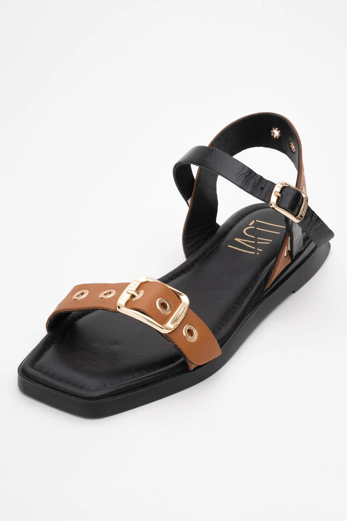 Mozes - Cognac Black Leather Sandal (Women) - Image 5