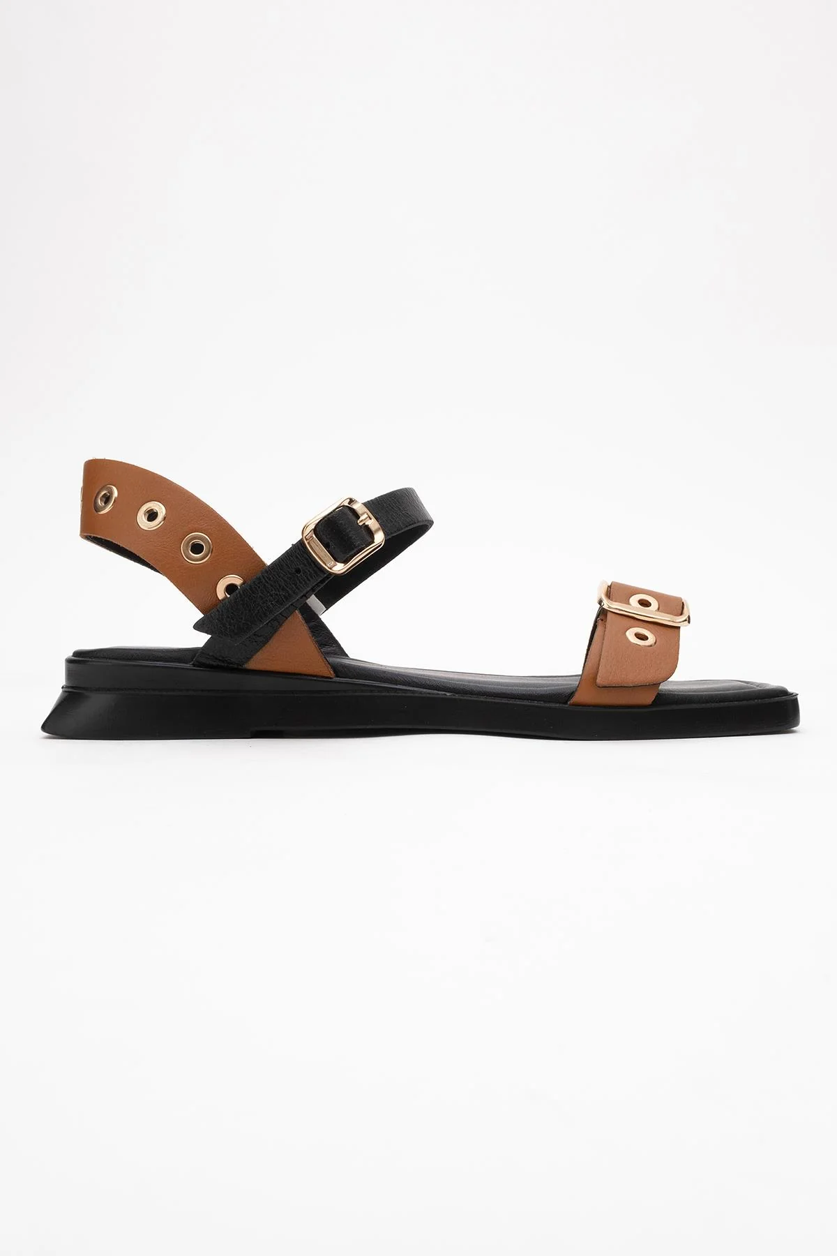 Mozes - Cognac Black Leather Sandal (Women) - Image 6