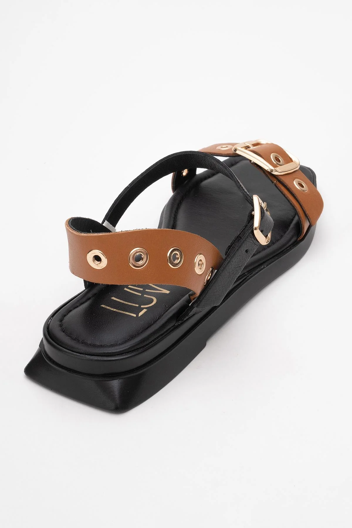 Mozes - Cognac Black Leather Sandal (Women) - Image 7