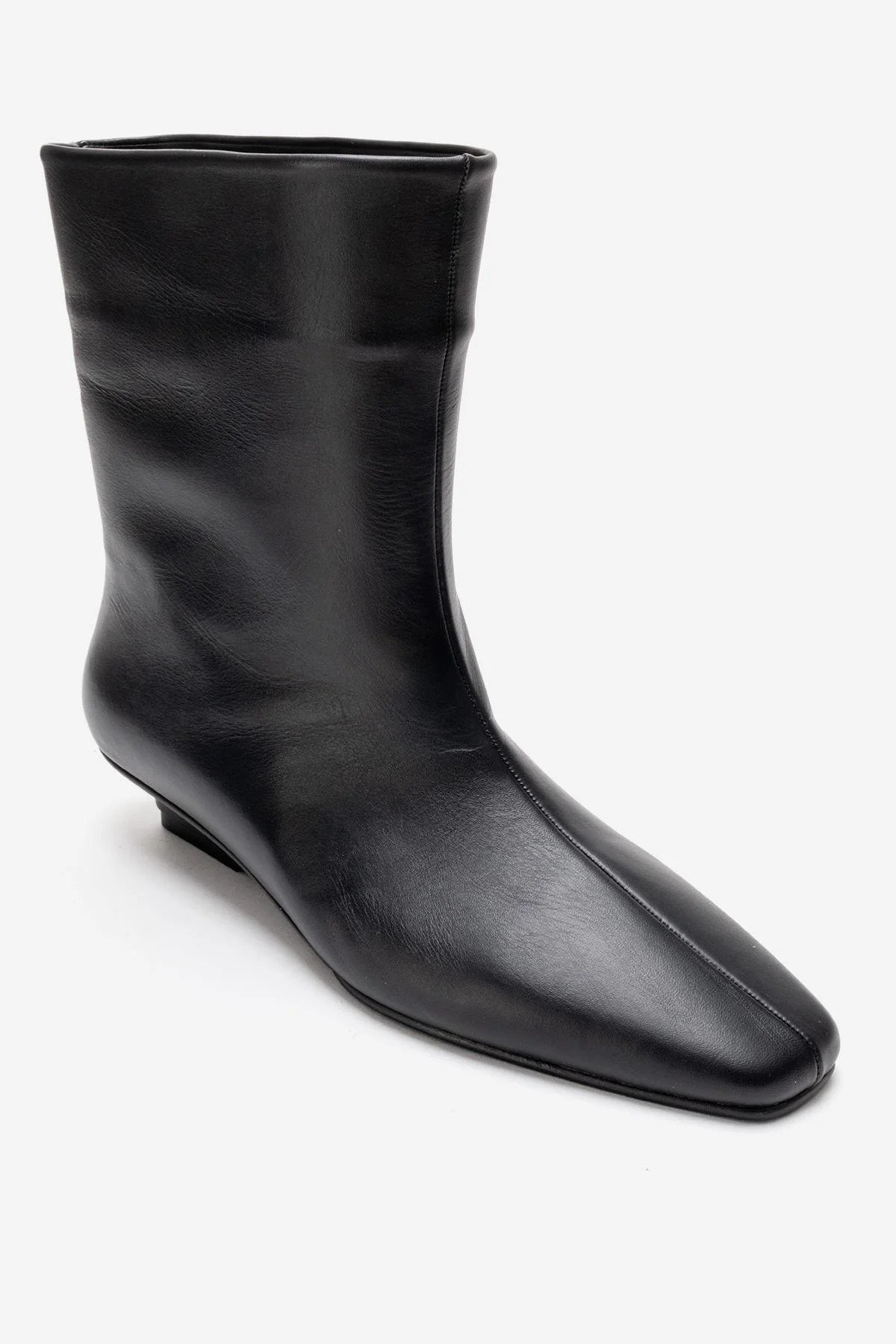 NACHO - Black Genuine Leather Minimal Block Heel Ankle Boot (Women) - Image 5