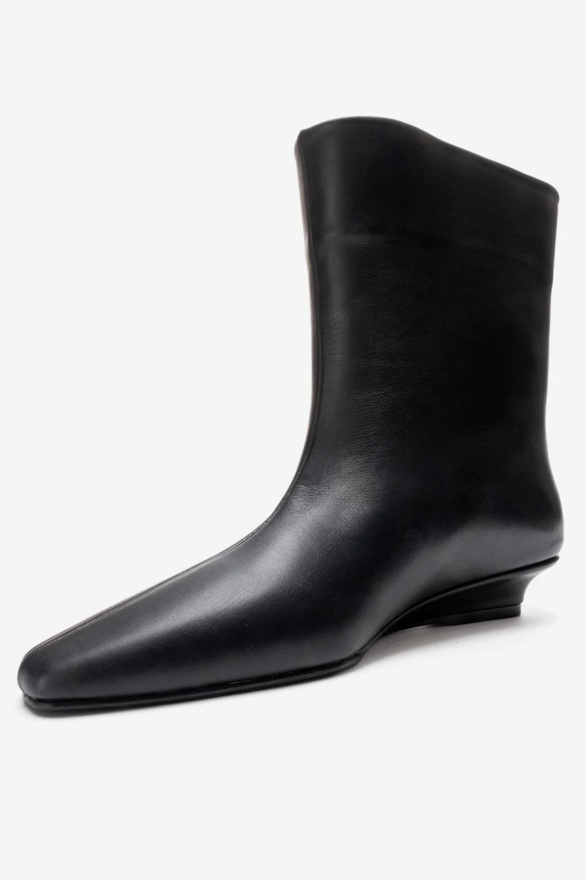 NACHO - Black Genuine Leather Minimal Block Heel Ankle Boot (Women) - Image 6