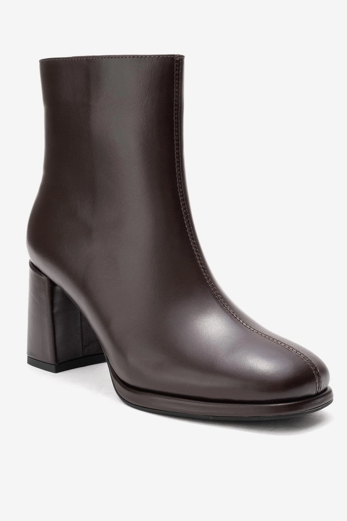 NAPOLI - Brown Genuine Leather Block Heel Boot (Women) - Image 3