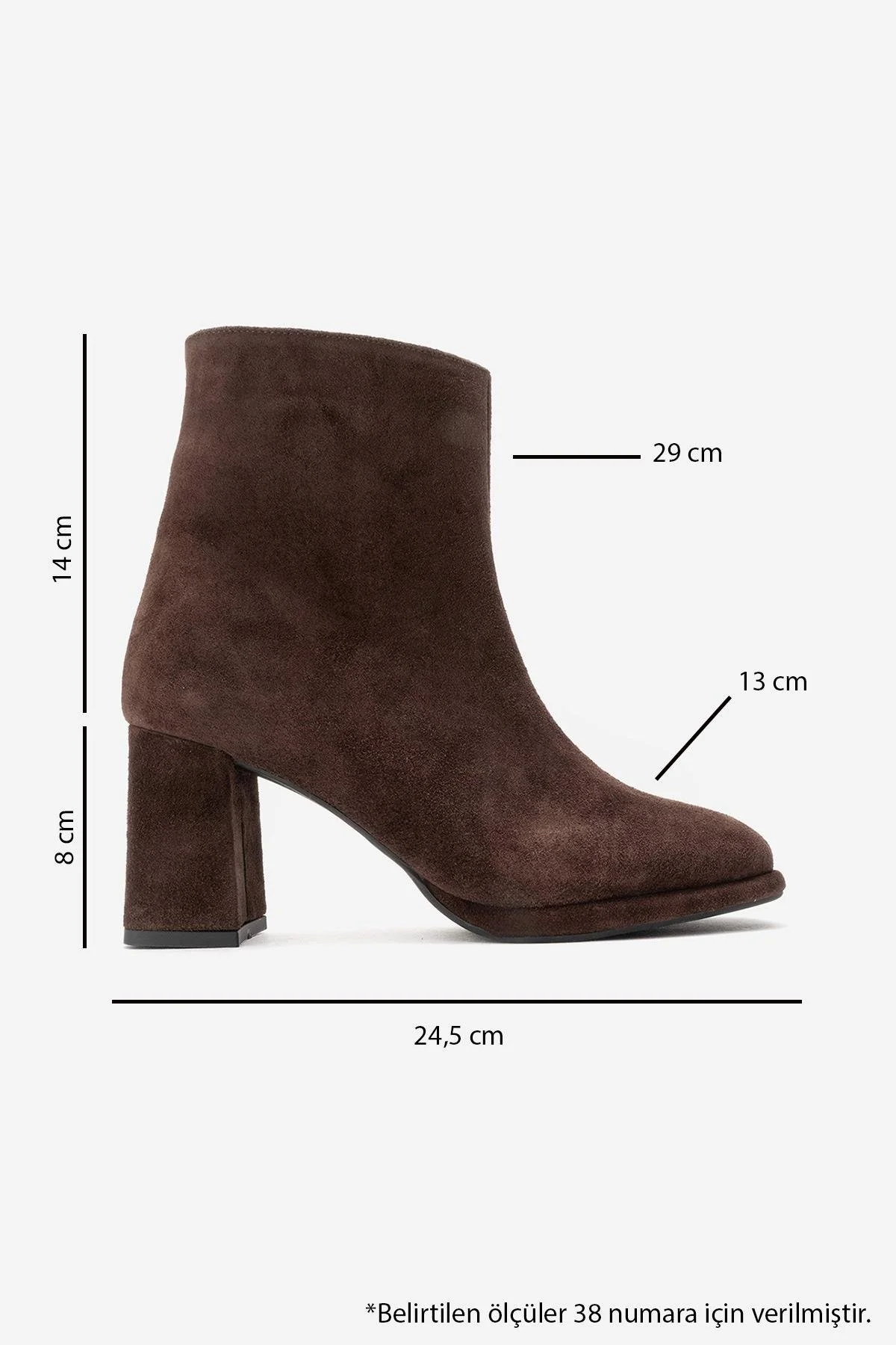 Napoli - Brown Suede Genuine Leather Block Heel Ankle Boot (Women) - Image 6