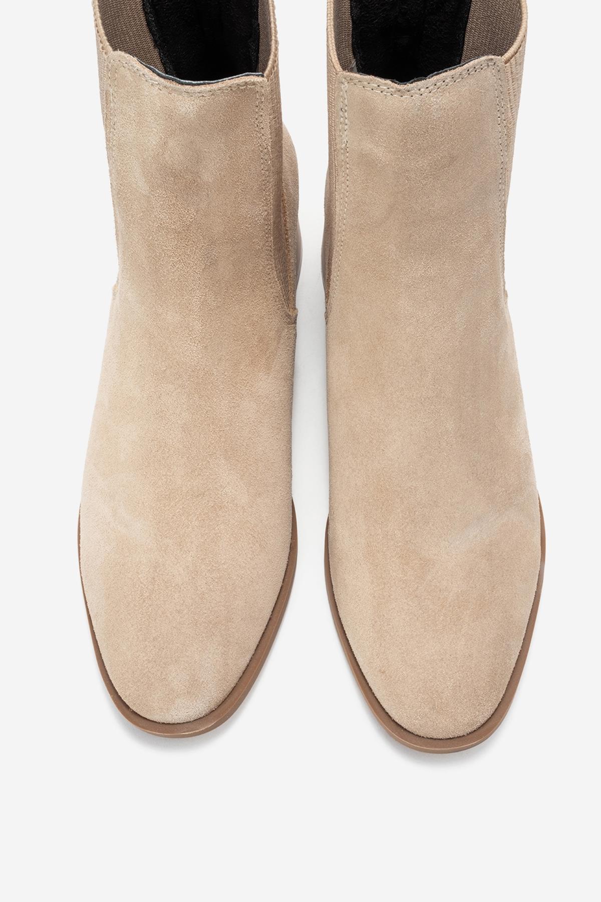 Neiva - Beige Suede Genuine Leather Chelsea Boot (Women) - Image 2