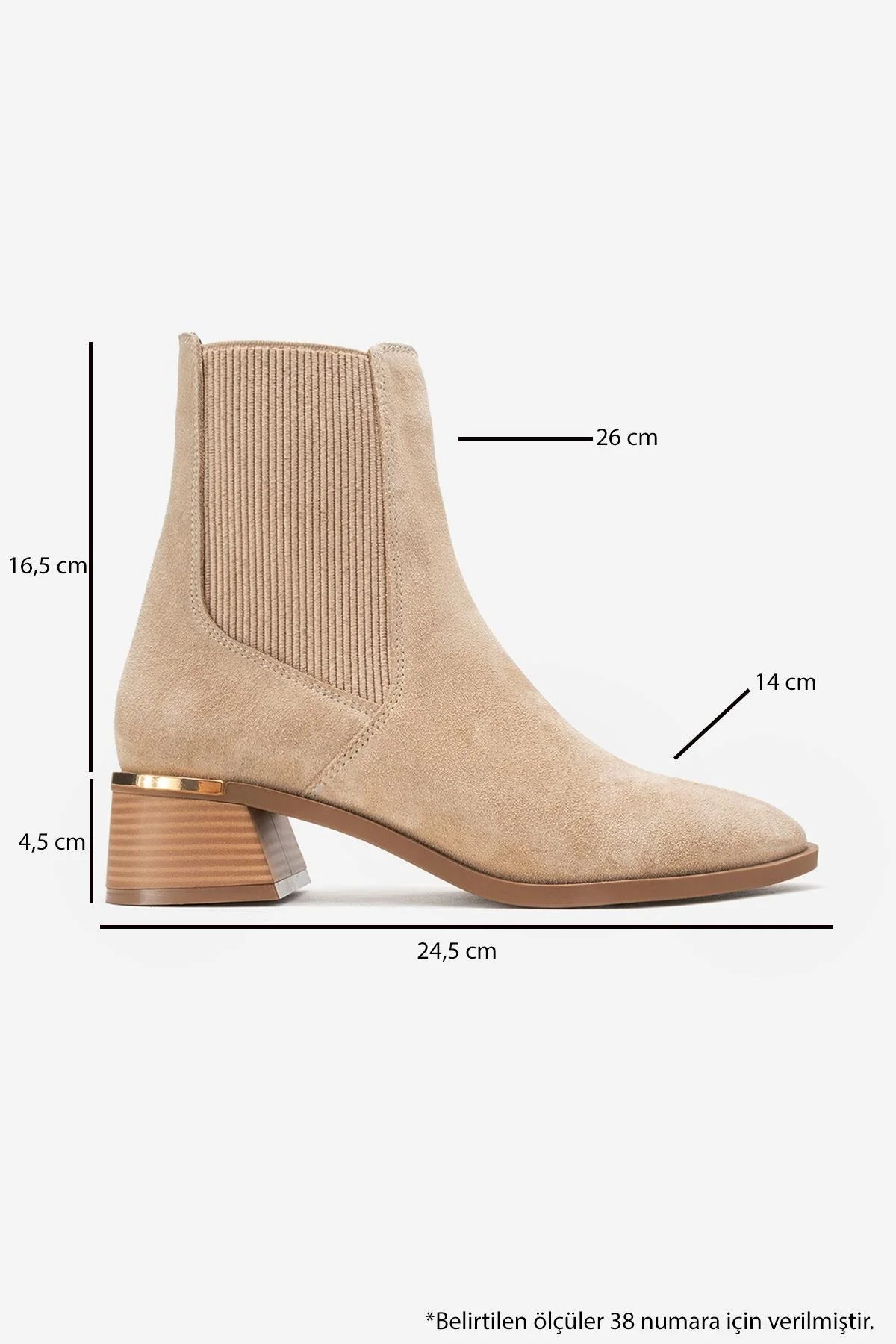 Neiva - Beige Suede Genuine Leather Chelsea Boot (Women) - Image 6