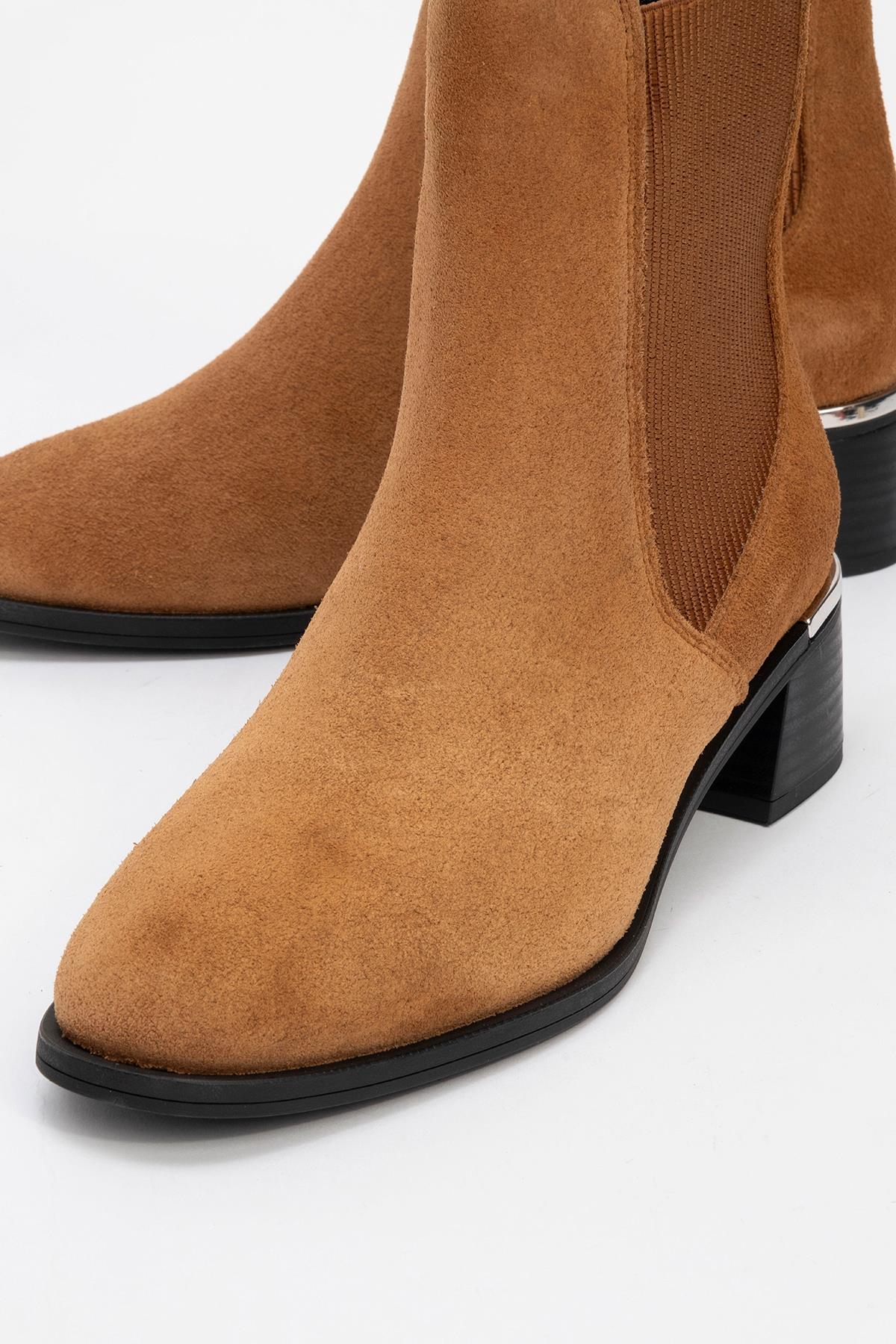 Neiva Cognac Brown Suede Leather Chelsea Boot (Women) - Image 3