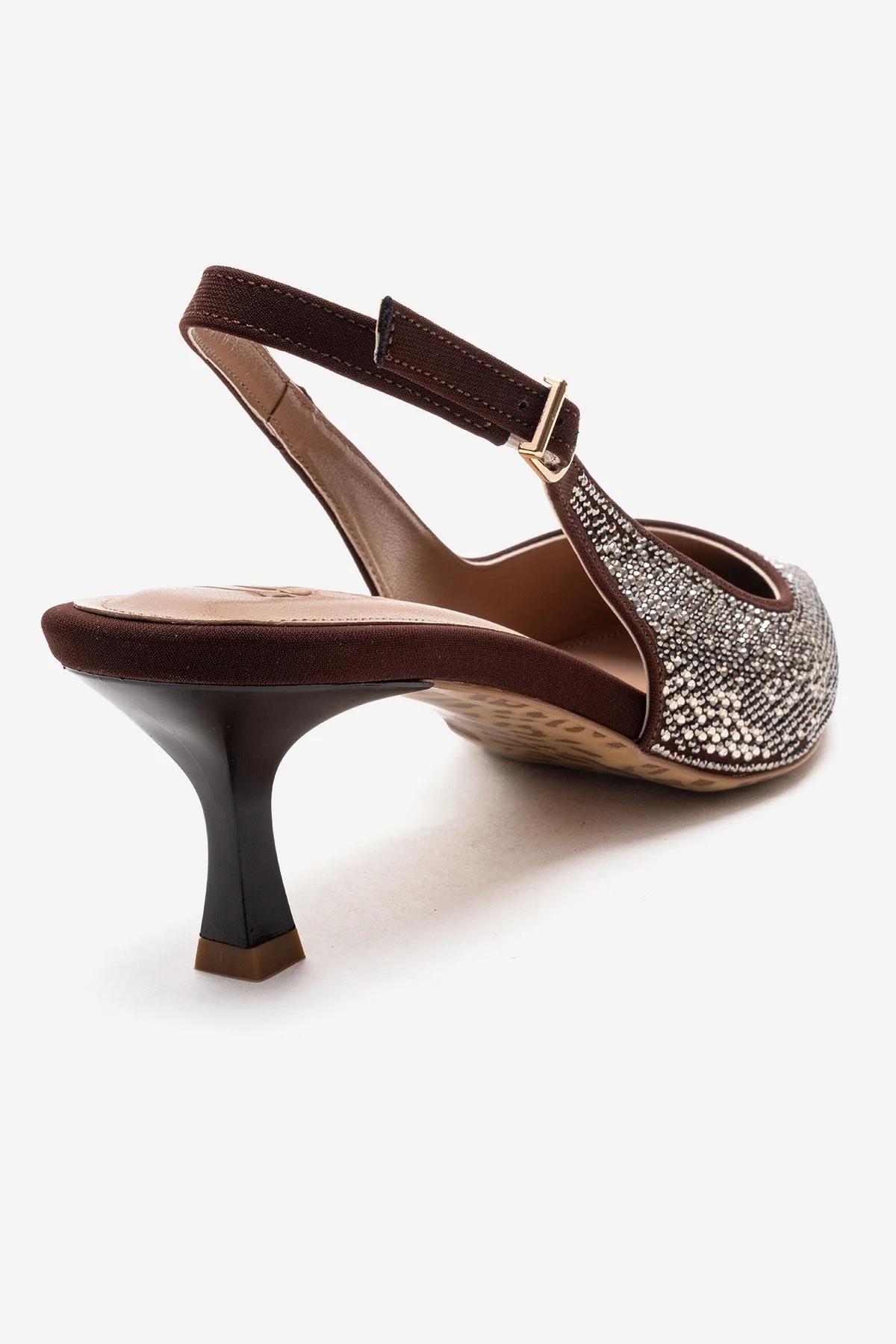 NELLA - Brown Gold Jeweled Slingback Stiletto Pump (Women) - Image 5