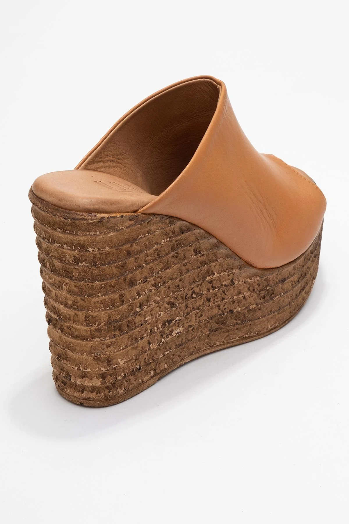 Nelly Cognac Brown Leather Platform Slide (Women) - Image 5
