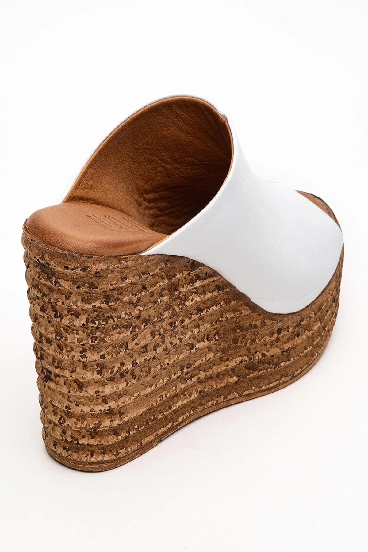 Nelly White Leather Platform Slide (Women) - Image 5