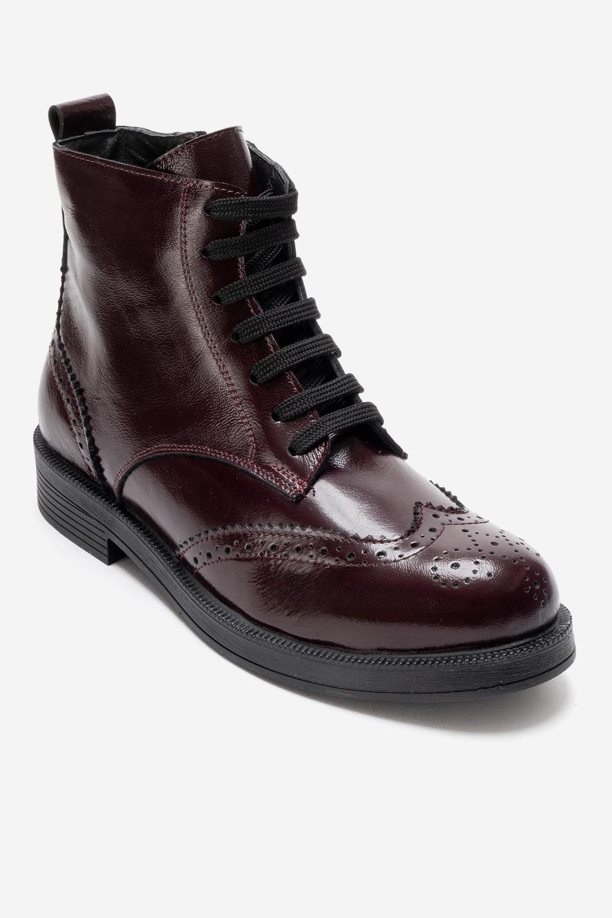 NELVY - Burgundy Genuine Leather Boot (Women) - Image 3