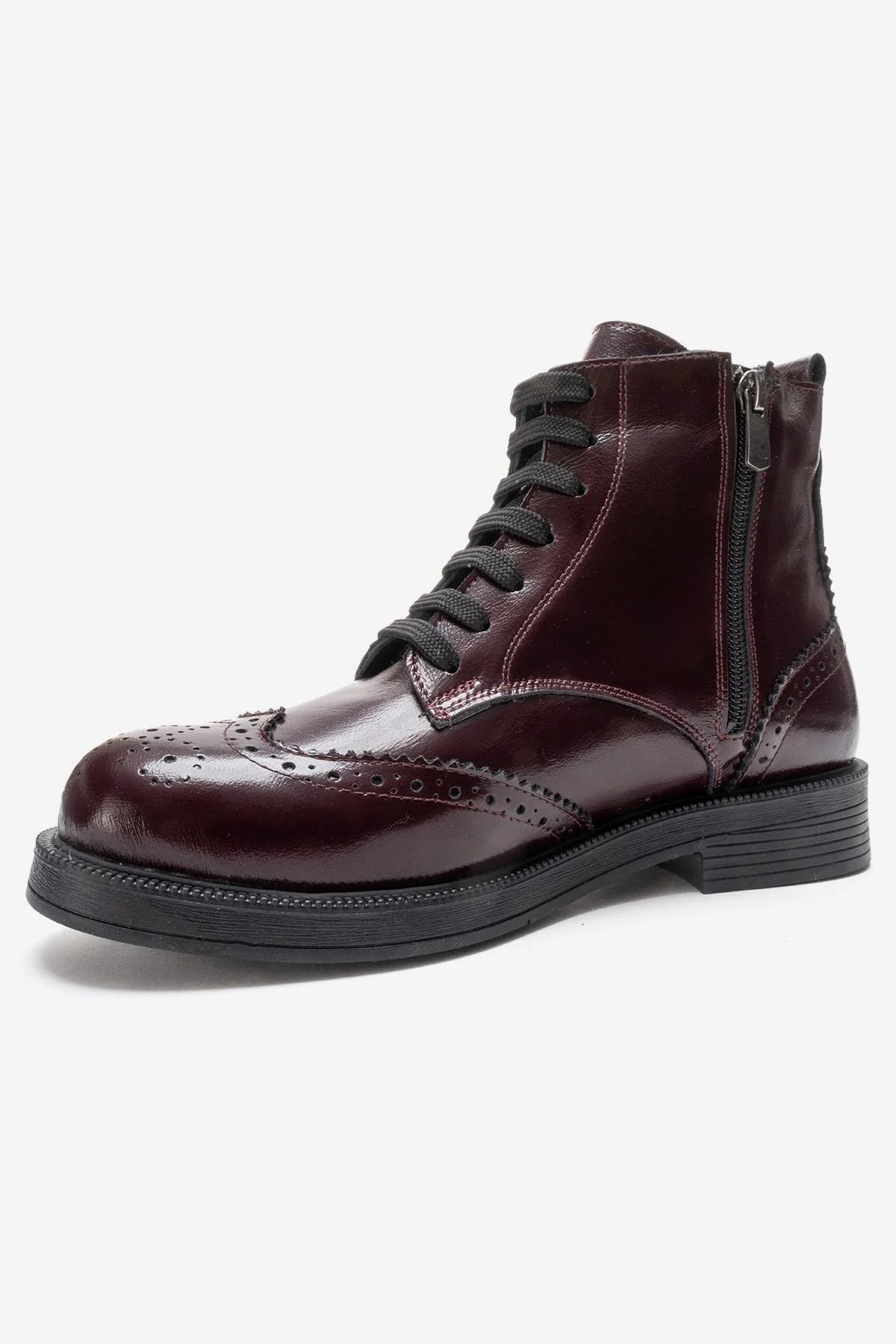 NELVY - Burgundy Genuine Leather Boot (Women) - Image 4