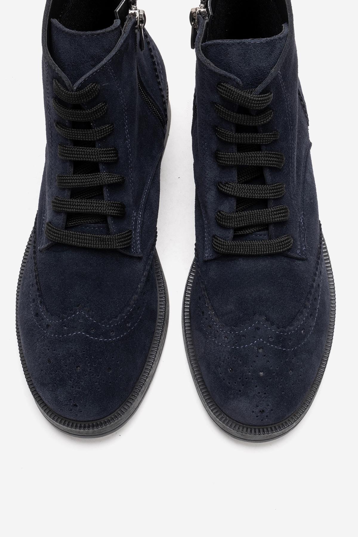 NELVY - Navy Genuine Leather Boot (Women) - Image 2