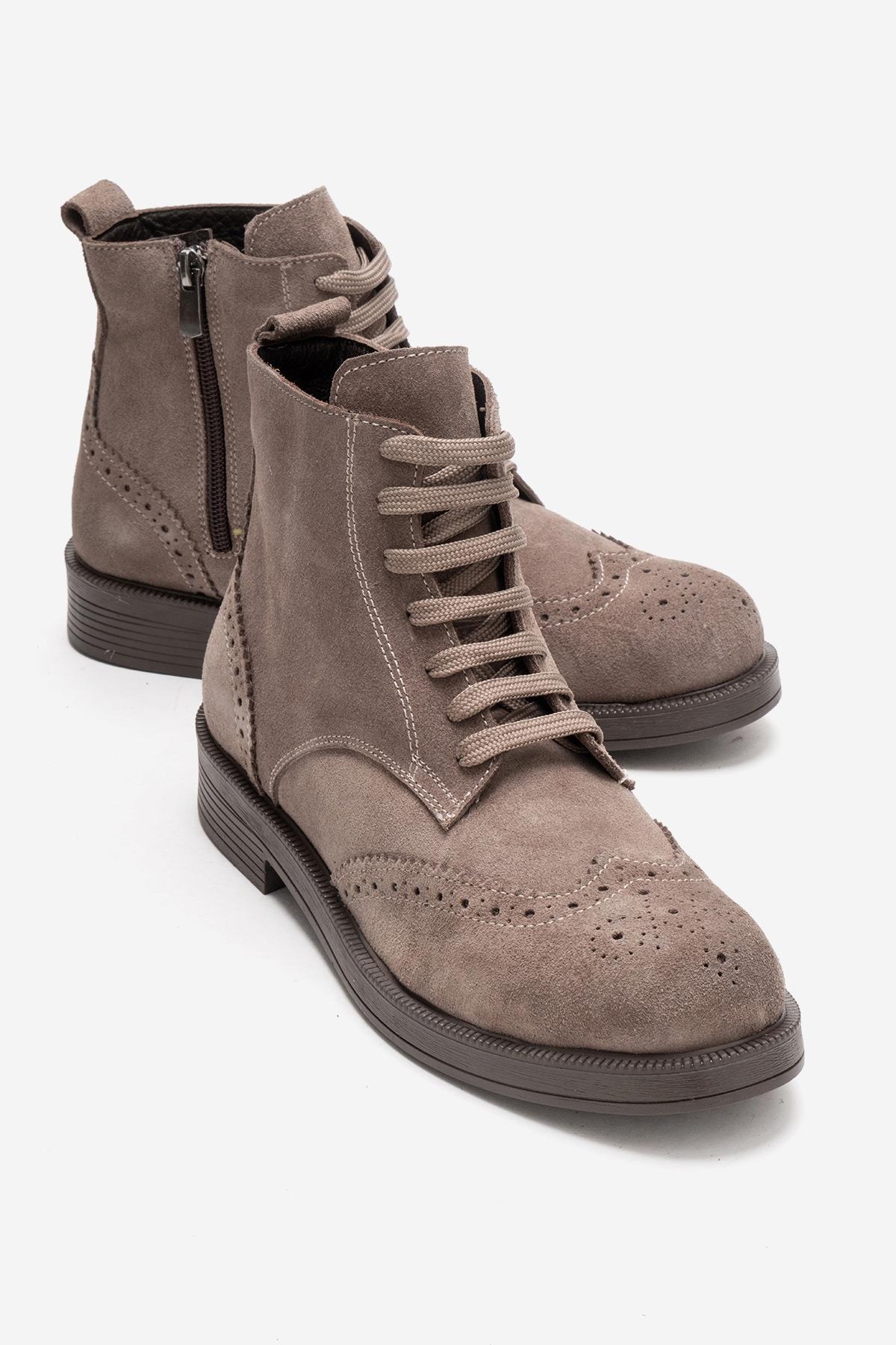 NELVY - Taupe Genuine Leather Boot (Women)