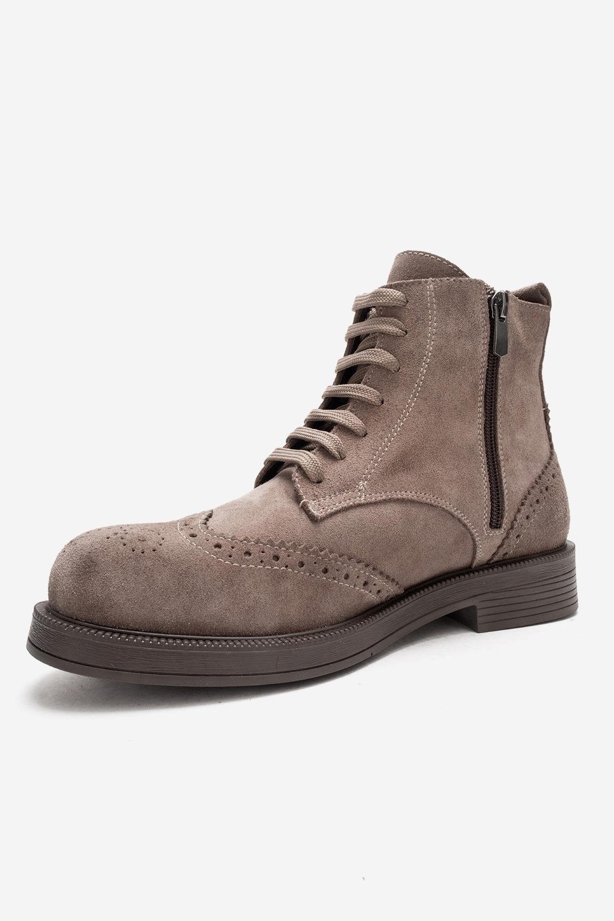 NELVY - Taupe Genuine Leather Boot (Women) - Image 6