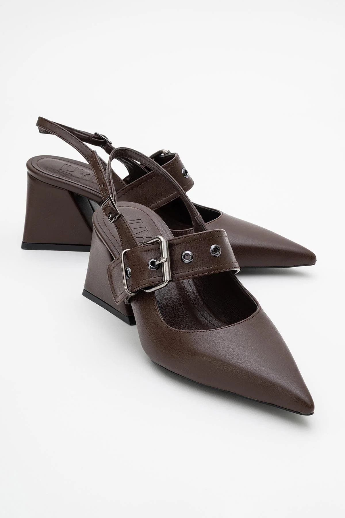 Nepido - Cognac Pointed Toe Backless Block Heel Shoe (Women)