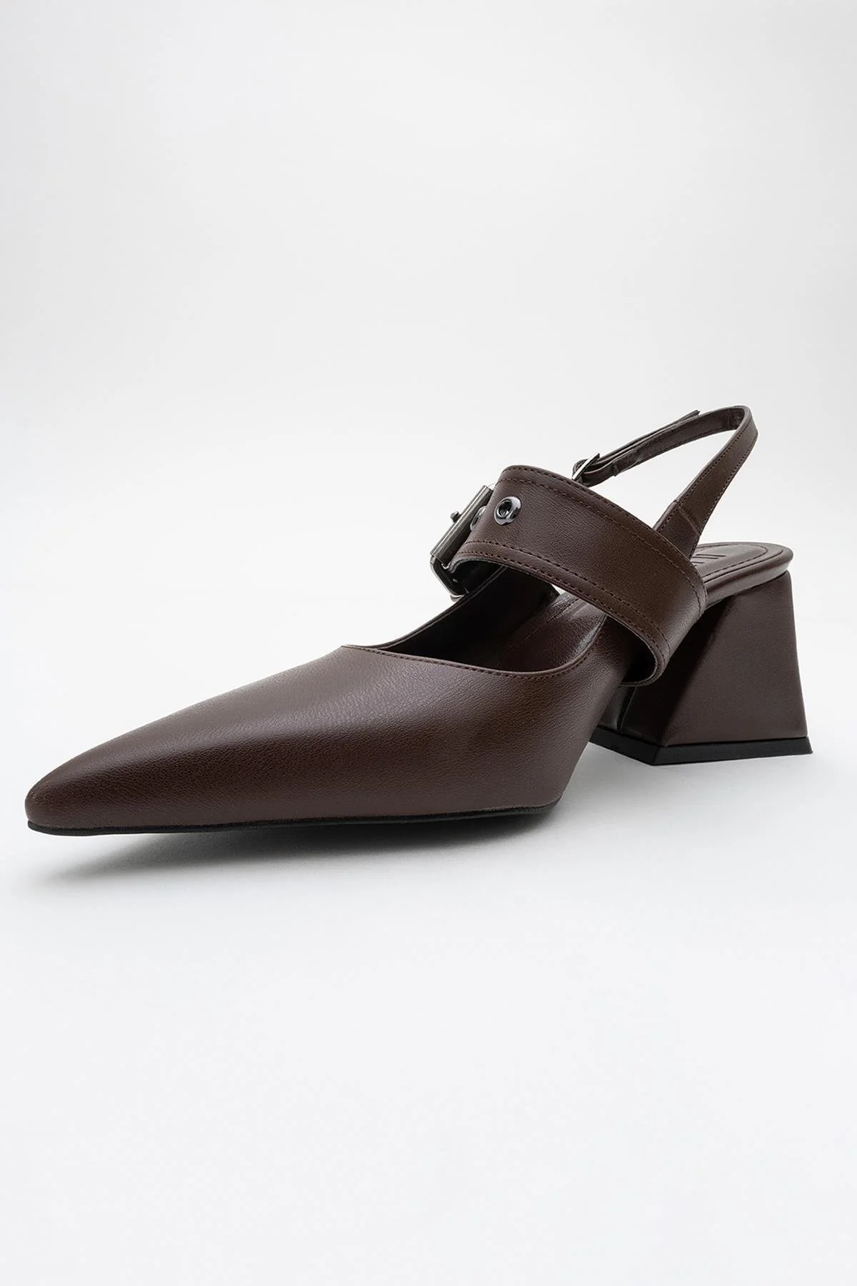 Nepido - Cognac Pointed Toe Backless Block Heel Shoe (Women) - Image 3