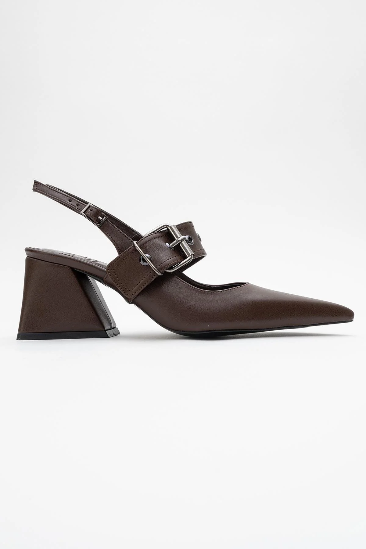 Nepido - Cognac Pointed Toe Backless Block Heel Shoe (Women) - Image 5