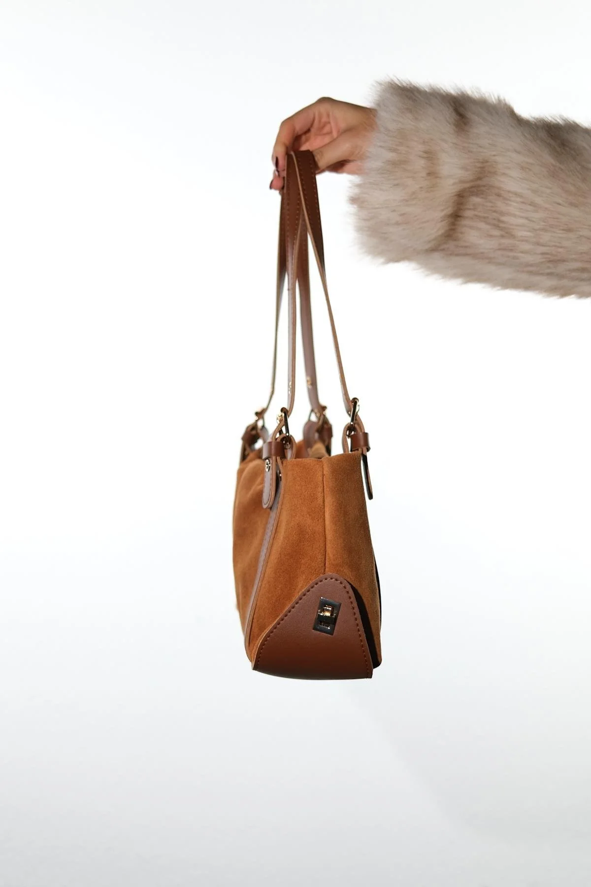 NERINA - Camel Genuine Leather Shoulder Bag (Women) - Image 4