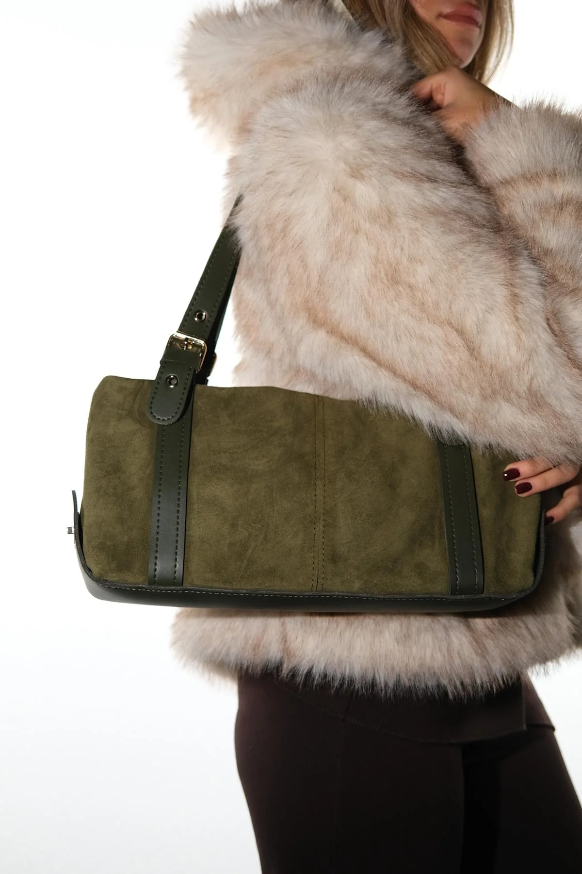 NERINA - Green Genuine Leather Shoulder Bag (Women) - Image 2