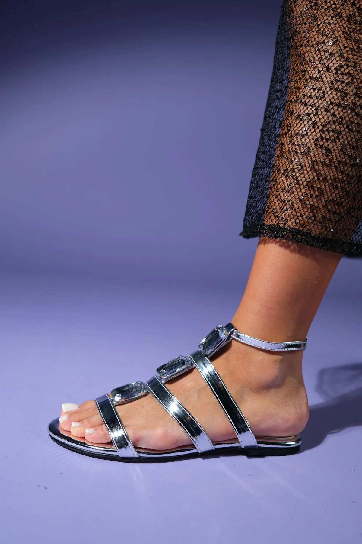 Never - Silver Embellished Sandal (Women) - Image 7