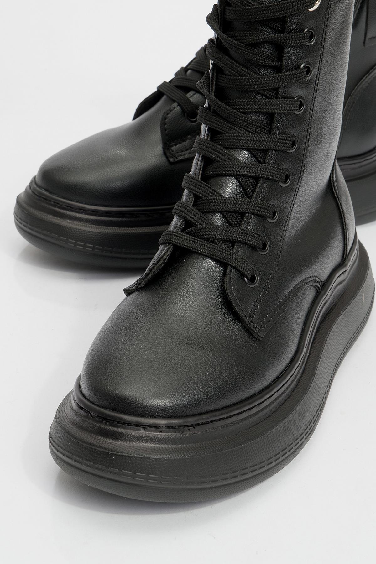 Nicolas Black Combat Boot (Women) - Image 3