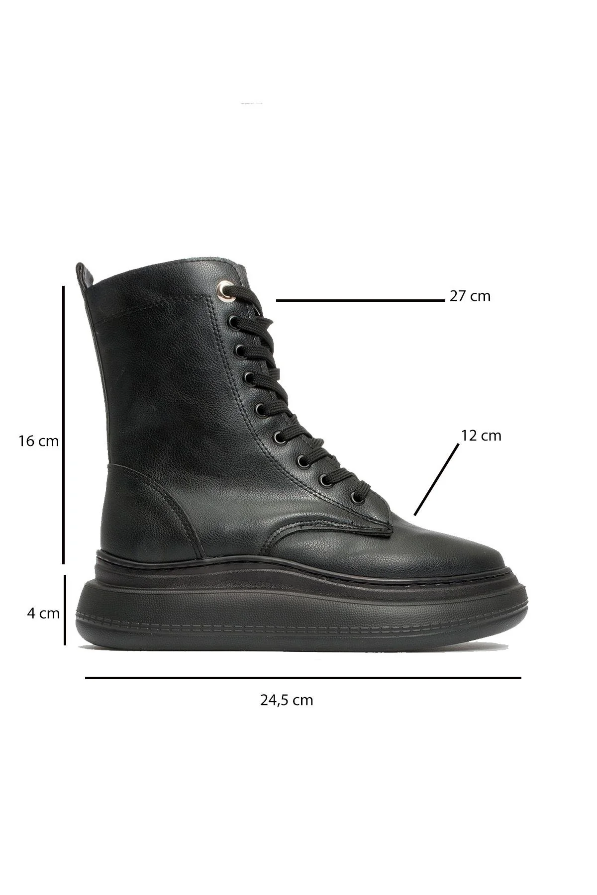 Nicolas Black Combat Boot (Women) - Image 4