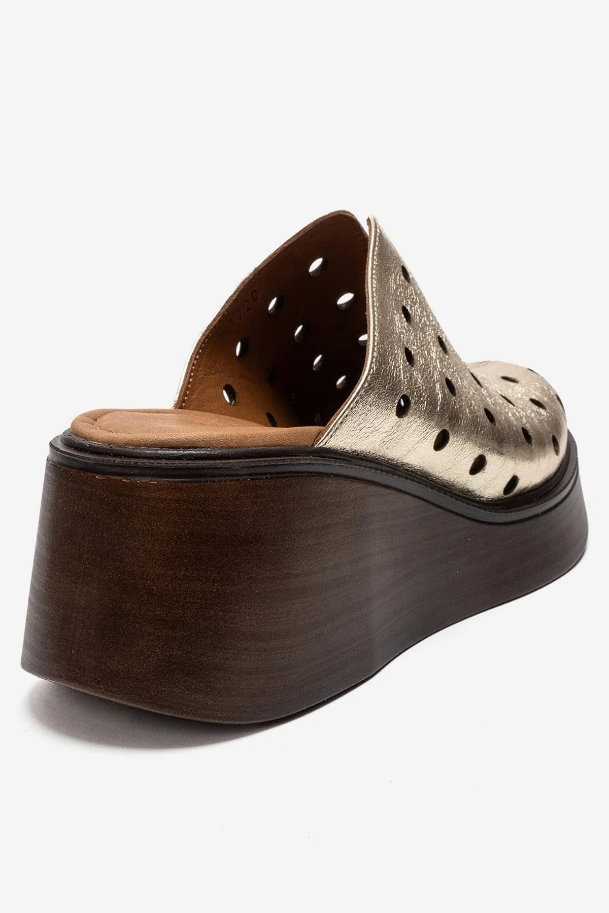 NIVES - Gold Genuine Leather Wedge Sandal (Women) - Image 5
