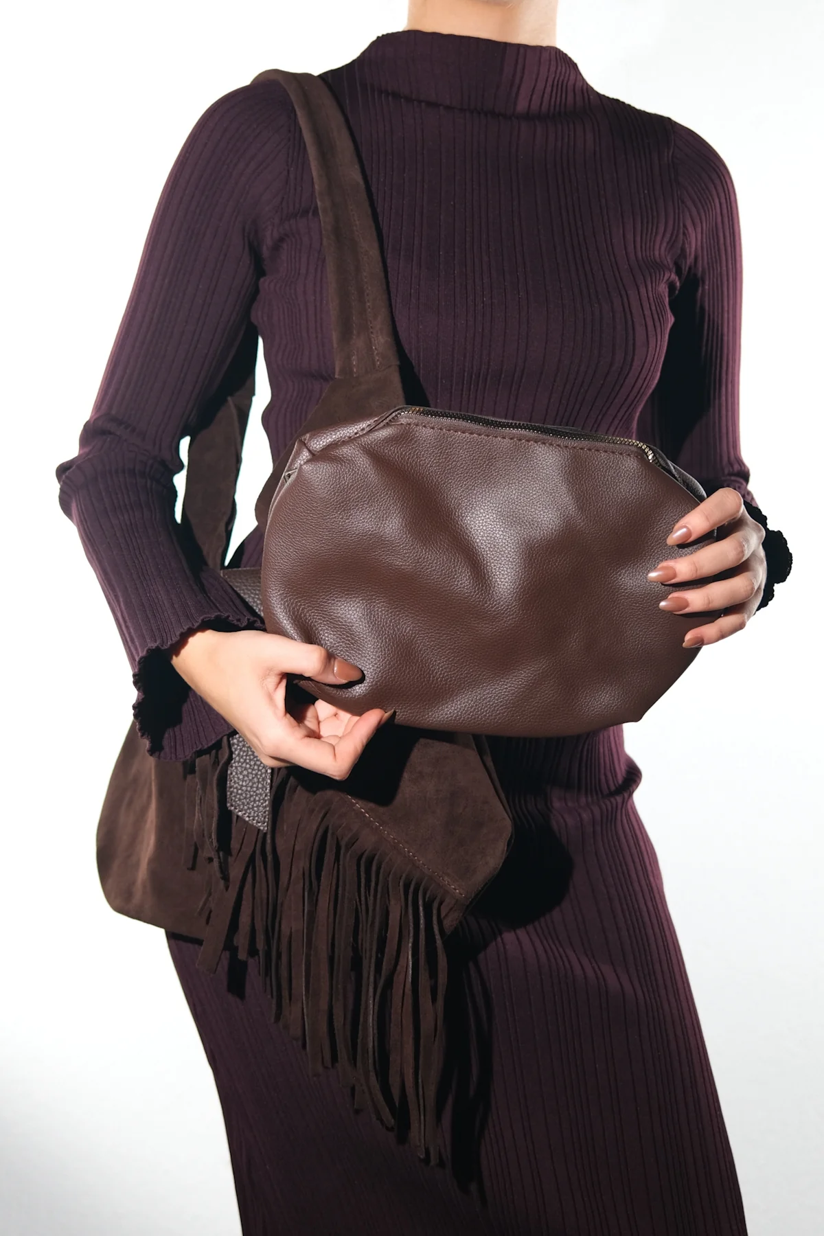 NOCHE - Brown Genuine Leather Shoulder Bag (Women) - Image 6
