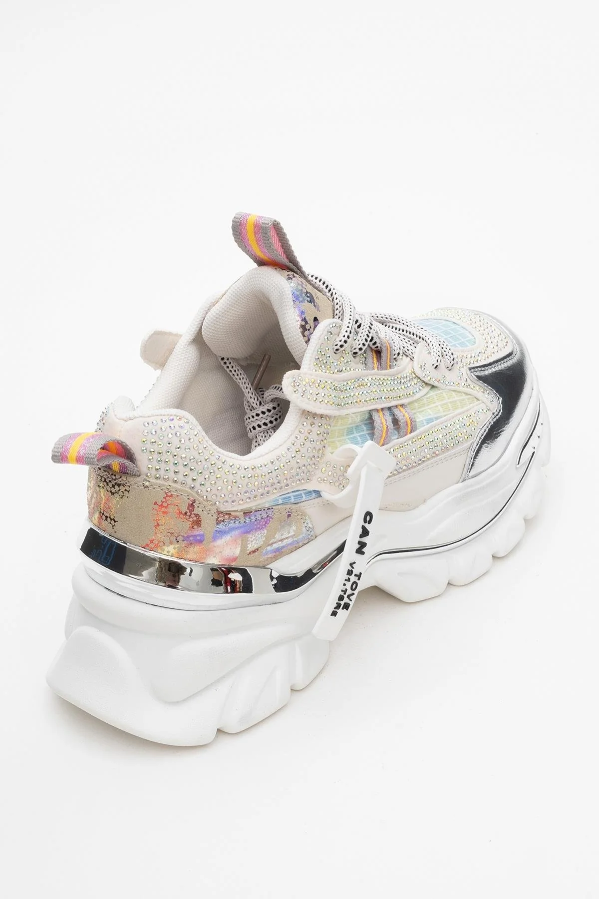 Noi - White/Silver Embellished Sneaker (Women) - Image 5