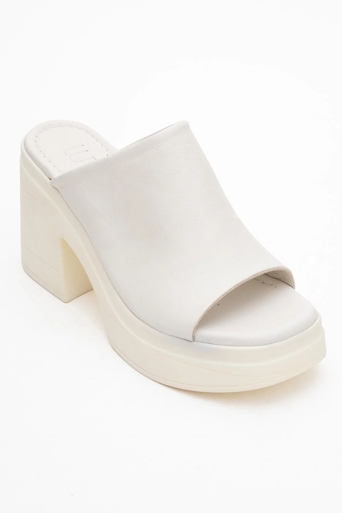 Nola - Beige Leather Heeled Mules - Image 3