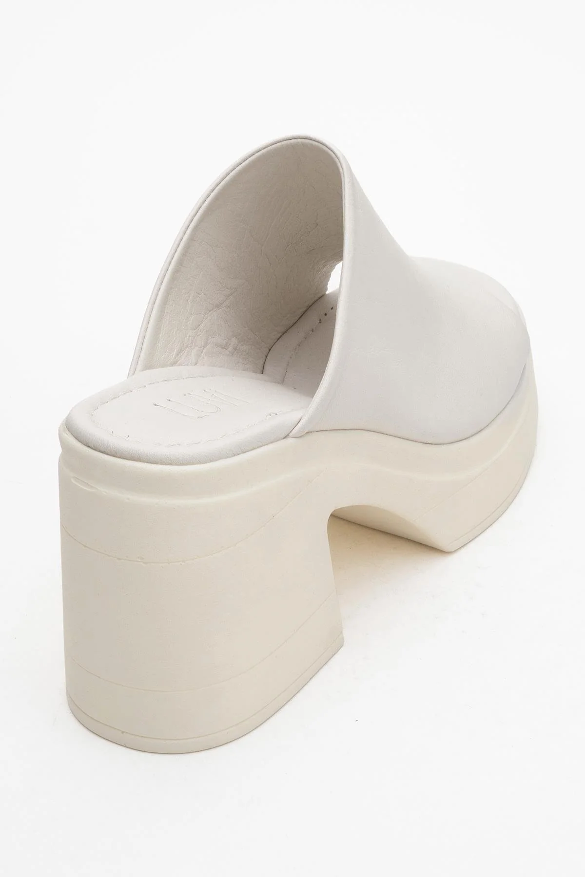 Nola - Beige Leather Heeled Mules - Image 5