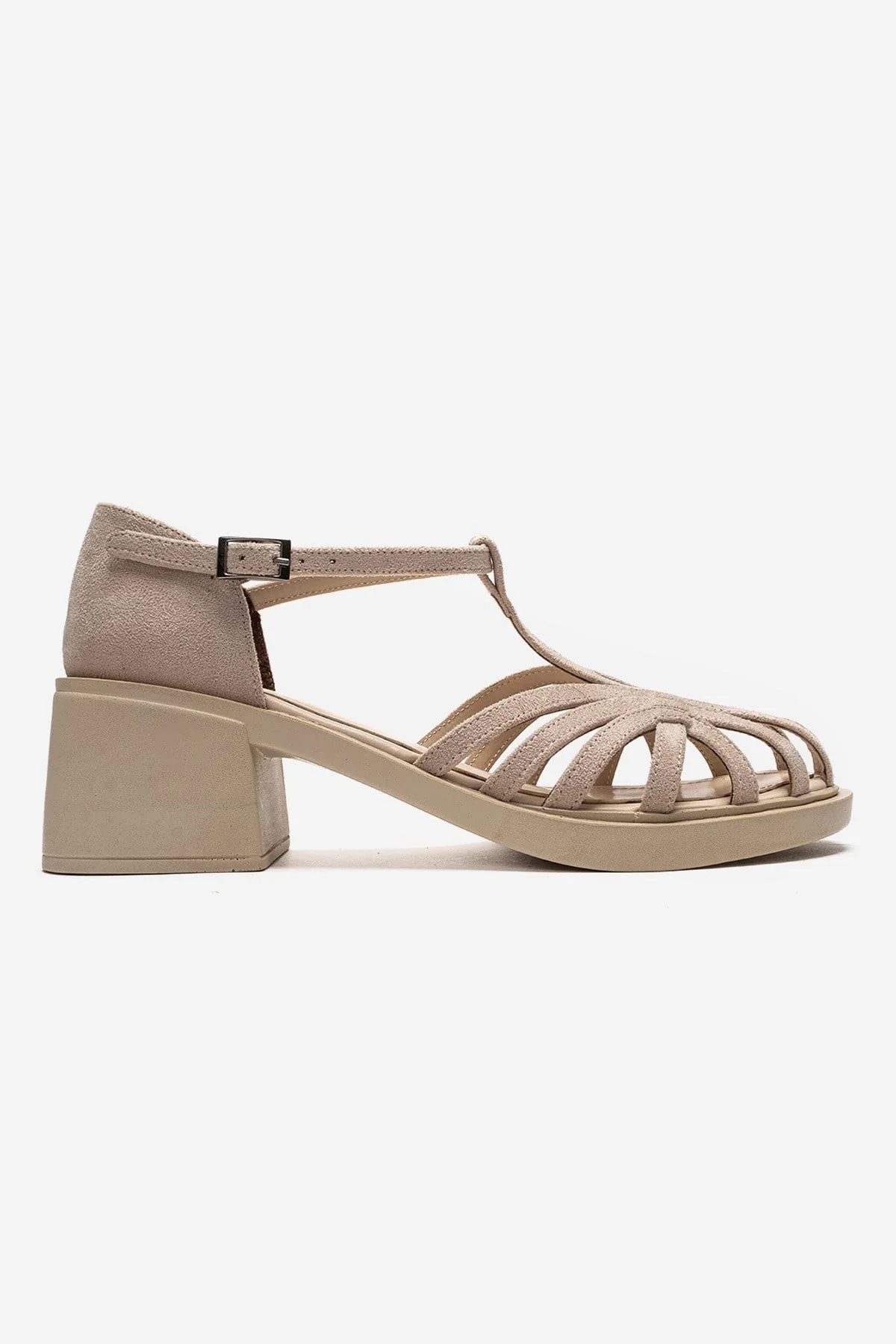 NOLANA - Beige Block Heel Sandal (Women) - Image 4
