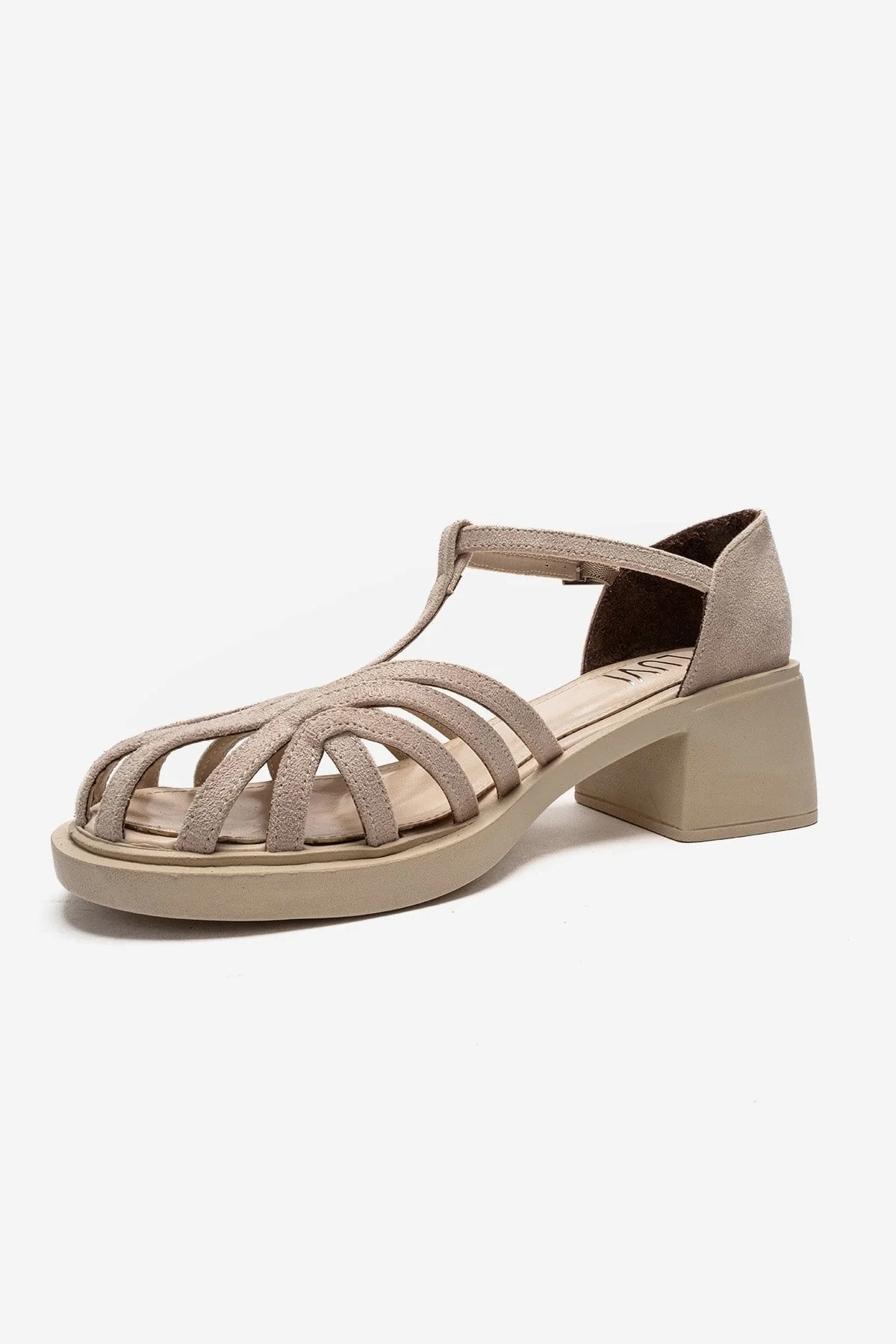 NOLANA - Beige Block Heel Sandal (Women) - Image 6