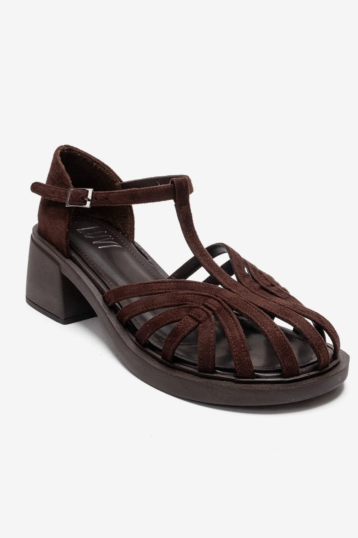 NOLANA - Brown Block Heel Sandal (Women) - Image 3
