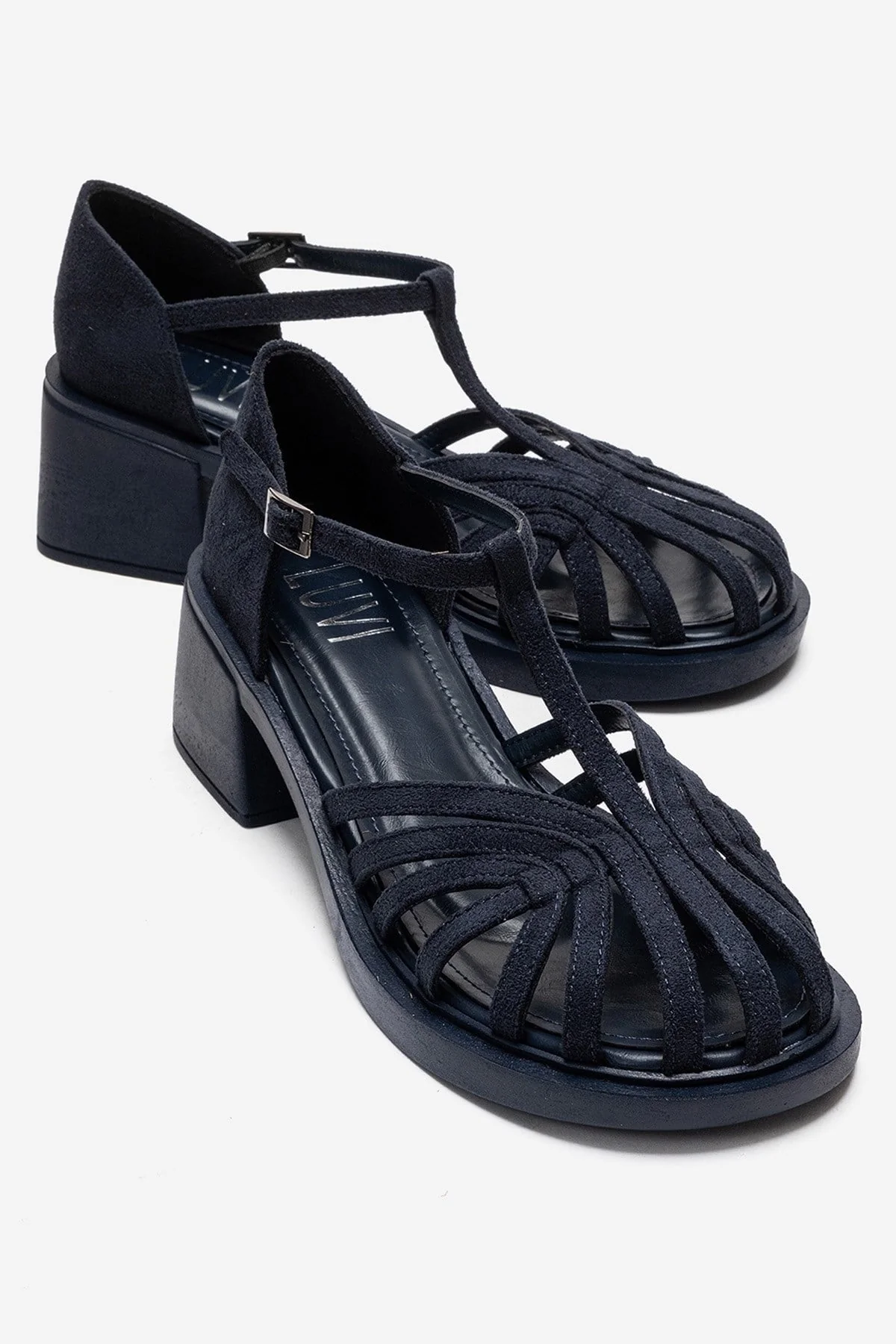 NOLANA - Navy Block Heel Sandal (Women)