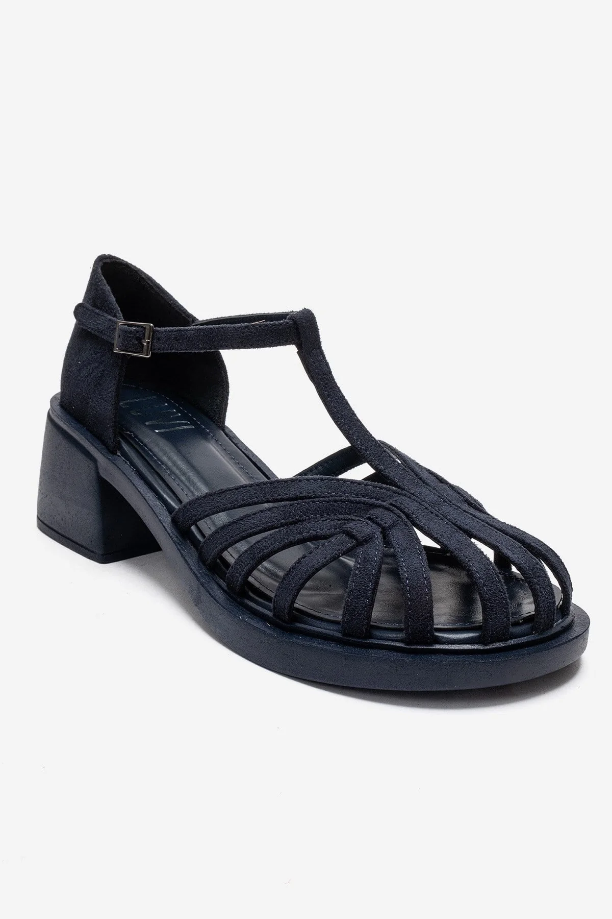 NOLANA - Navy Block Heel Sandal (Women) - Image 3