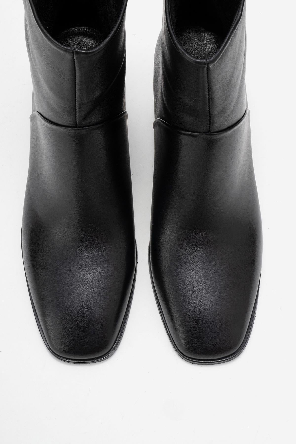 Nordy - Black Genuine Leather Block Heel Boot (Women) - Image 2