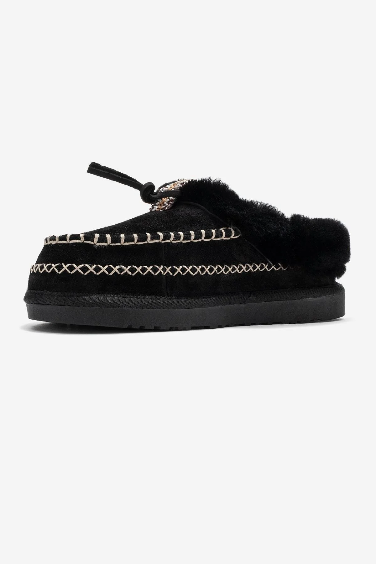 Noriel - Black Suede Genuine Leather Moccasin Slipper (Women) - Image 4