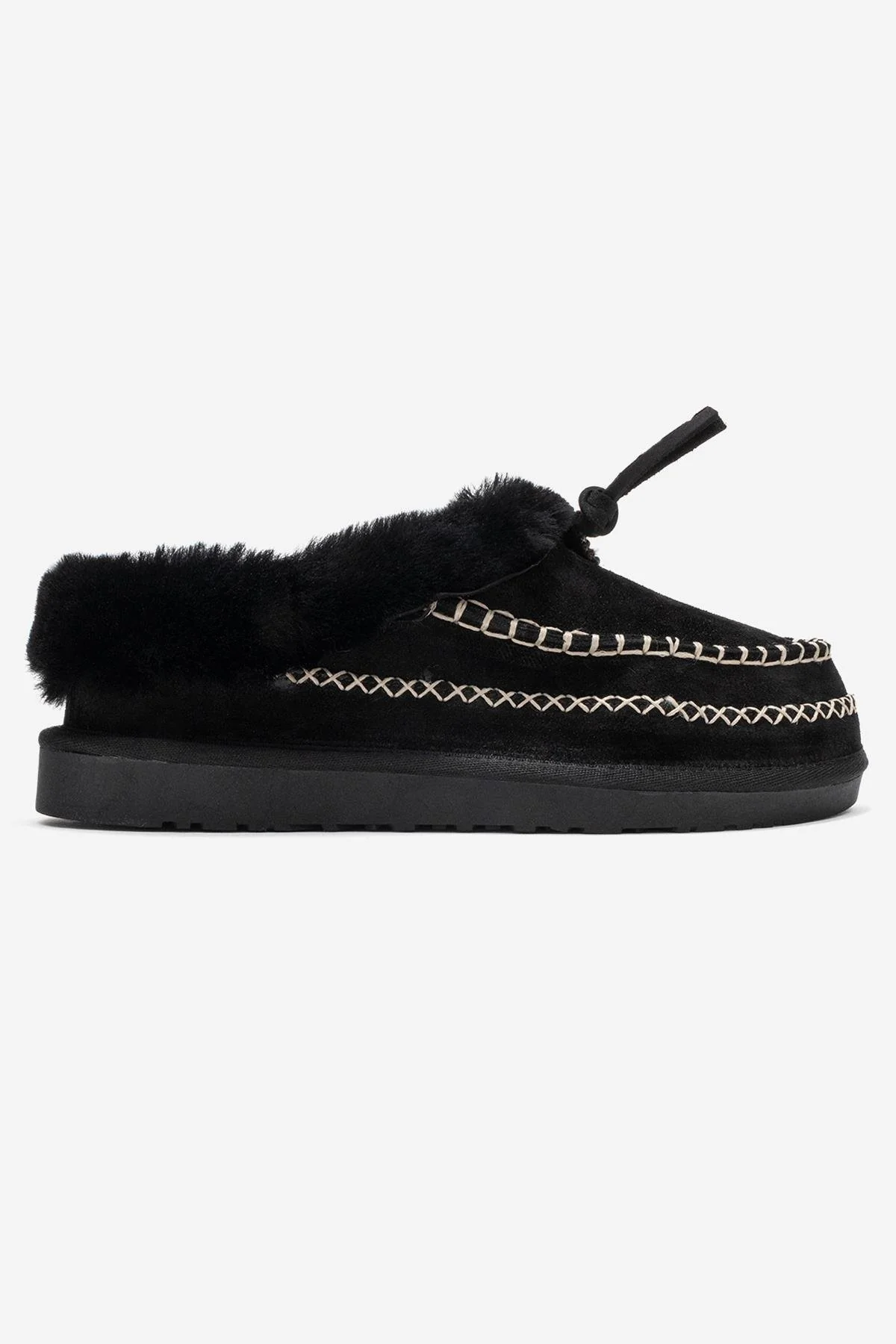 Noriel - Black Suede Genuine Leather Moccasin Slipper (Women) - Image 6