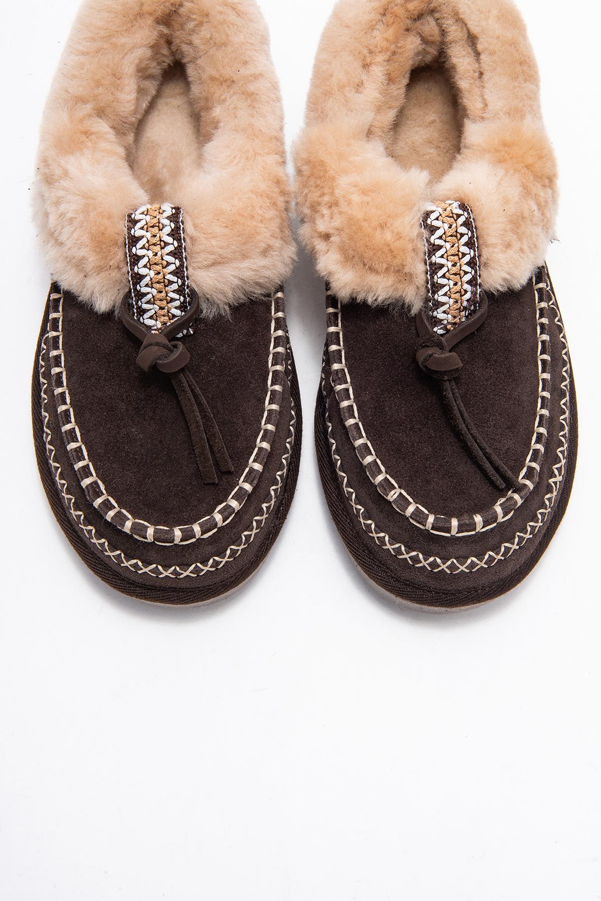 Noriel - Brown Genuine Leather Moccasin Slipper (Women) - Image 2